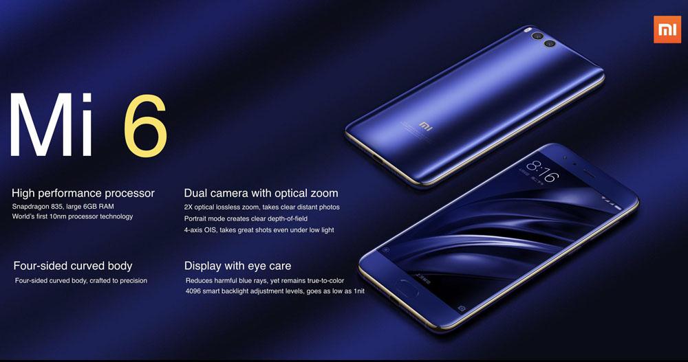 Xiaomi mi6 pro mobile phone